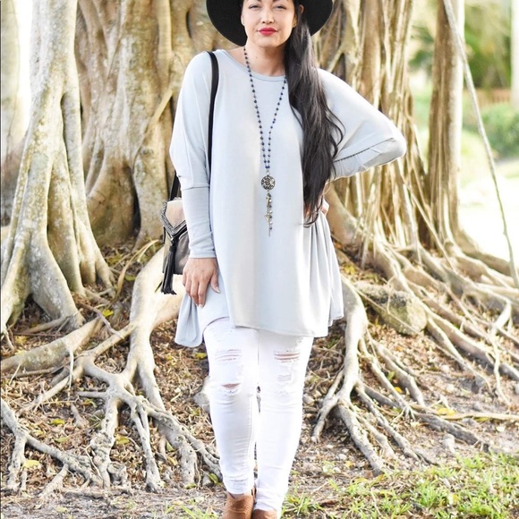 🚨1 Large Left!✨ Oversized Sky Blue Tunic - Picture 5 of 5